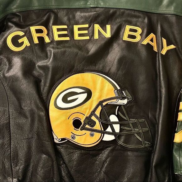 G3 Vintage G-III Carl Banks Green Bay Packers Full Genuine Leather Jacket XXL 2X - Picture 9 of 11